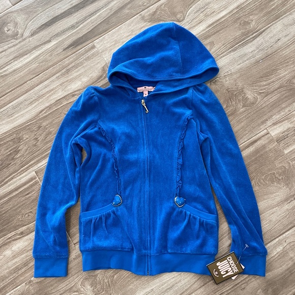 Juicy Couture Other - Juicy Couture girls hoodie Royal blue NWT